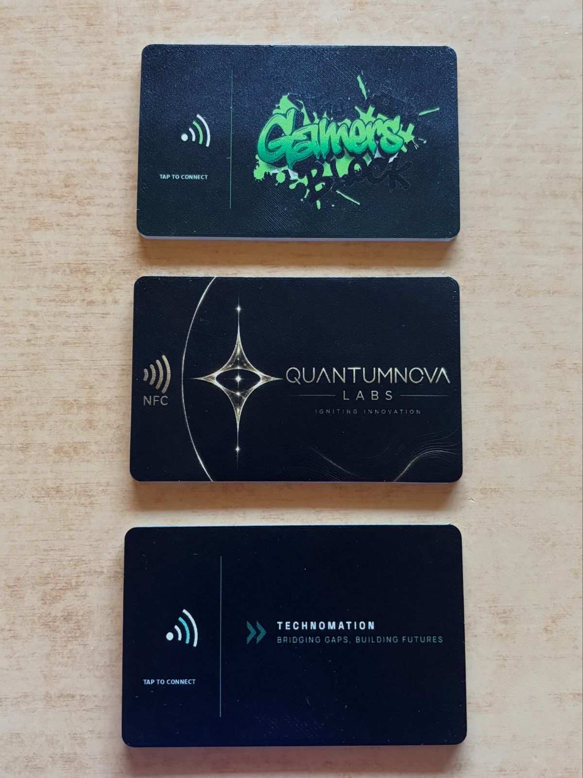 NFC cards created by QUANTUMNOVA Labs